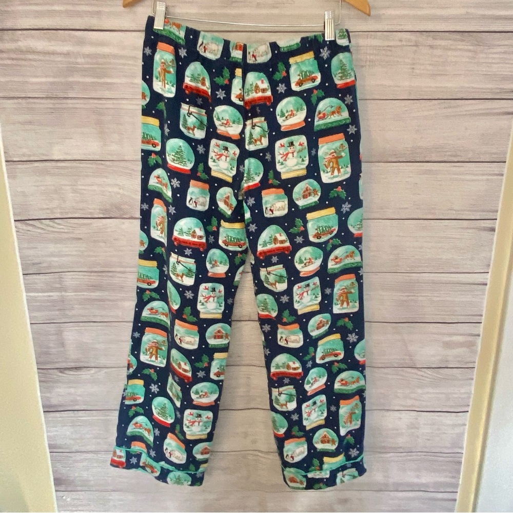 Nick & Nora Navy Snow Globe Print Long Sleeve Pajama Set - Picture 8 of 9